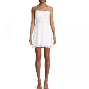 Betsey Johnson Novelty Cotton and Venise Lace Tulip Mini Dress